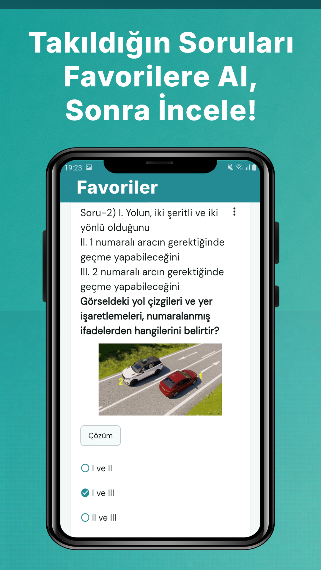 Favori sorular ekranı